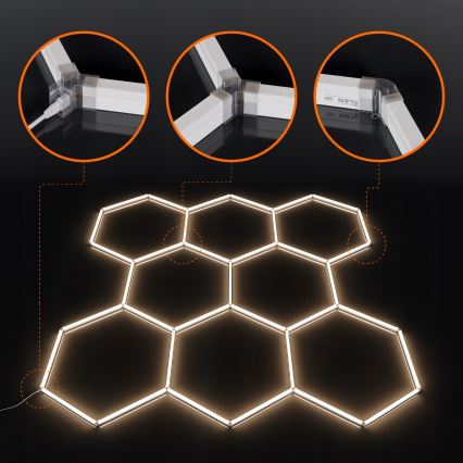 LED mennyezeti lámpa HEXAGON LED/350W/85-265V 4000K 313x298 cm CRI 90 IP44 fehér