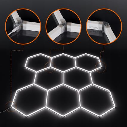 LED mennyezeti lámpa HEXAGON LED/350W/85-265V 6500K 313x298 cm CRI 90 IP44 fehér