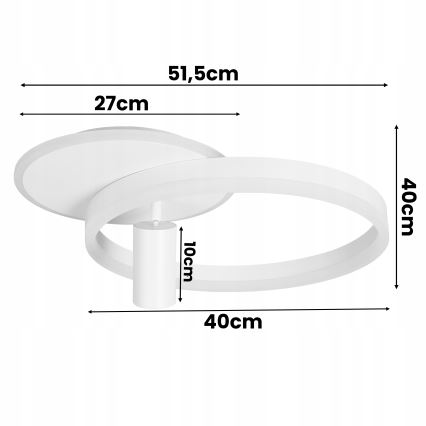 LED mennyezeti lámpatest LED/38W/230V + 1xGU10/30W fehér