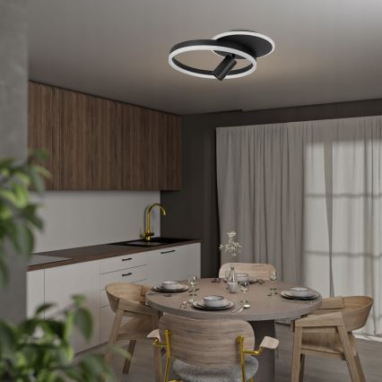 LED mennyezeti lámpatest LED/38W/230V + 1xGU10/30W fekete