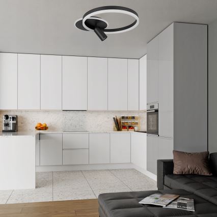 LED mennyezeti lámpatest LED/38W/230V + 1xGU10/30W fekete
