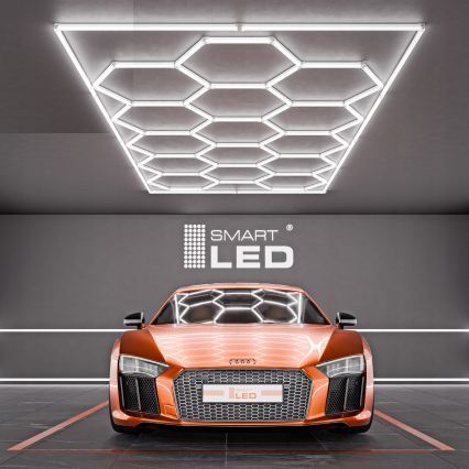 LED mennyezeti lámpa HEXAGON LED/696W/85-265V 6500K 484x243 cm CRI 90 IP44 fehér
