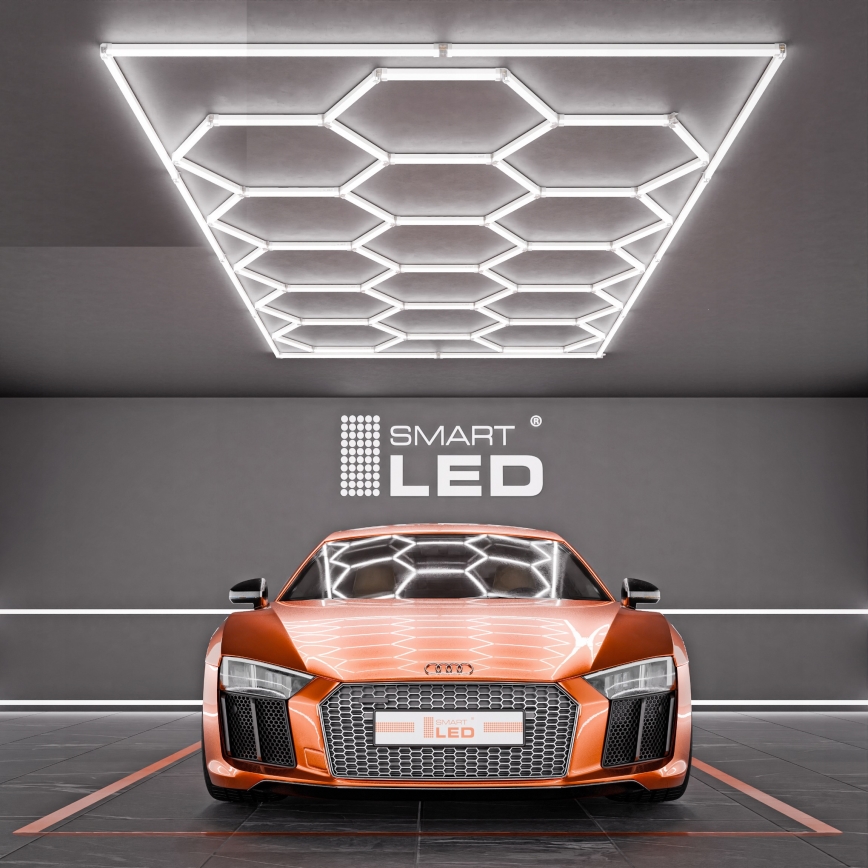 LED mennyezeti lámpa HEXAGON LED/696W/85-265V 6500K 484x243 cm CRI 90 IP44 fehér