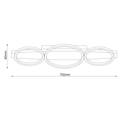 LED mennyezeti lámpatest MELISA LED/28W/230V 26,5x70 cm fenyő
