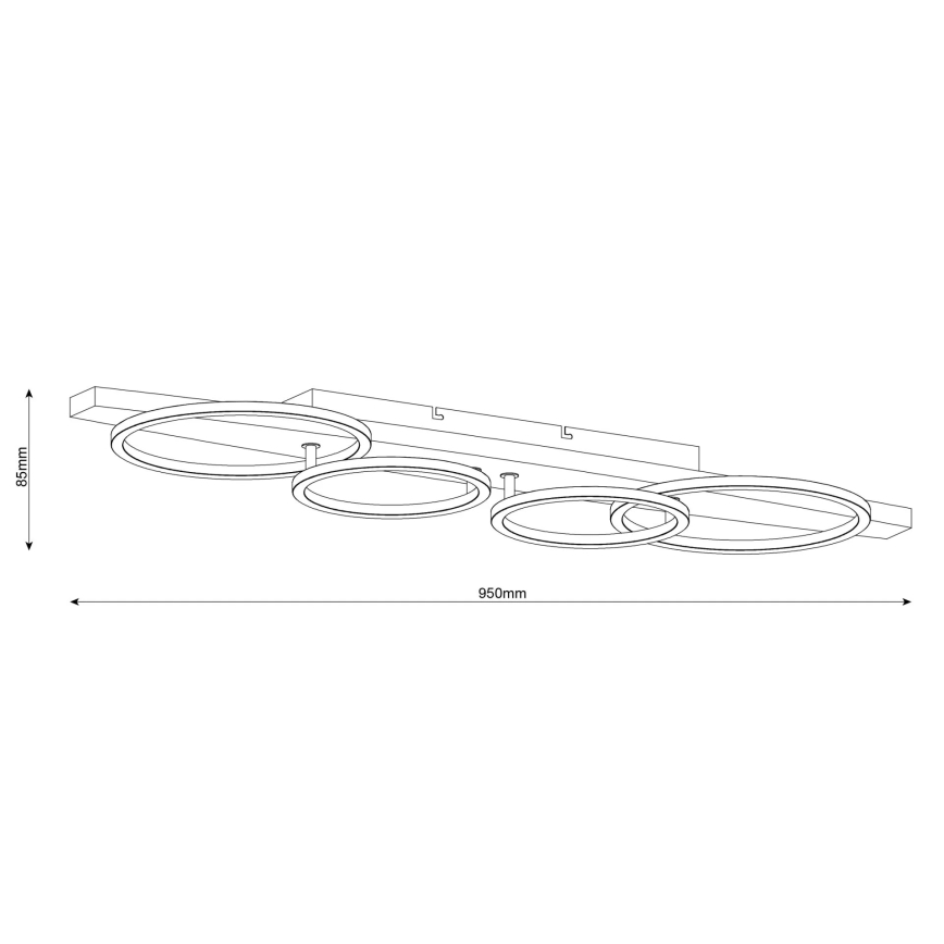 LED mennyezeti lámpatest MELISA LED/35W/230V 26,5x95 cm fenyő