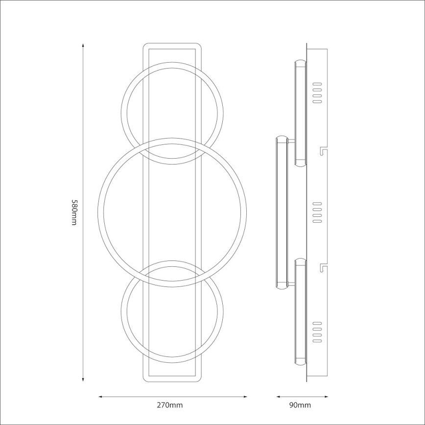 LED mennyezeti lámpatest ROWENA LED/18W/230V fekete/barna