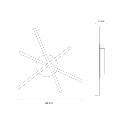LED mennyezeti lámpatest STICK LED/12W/230V fekete