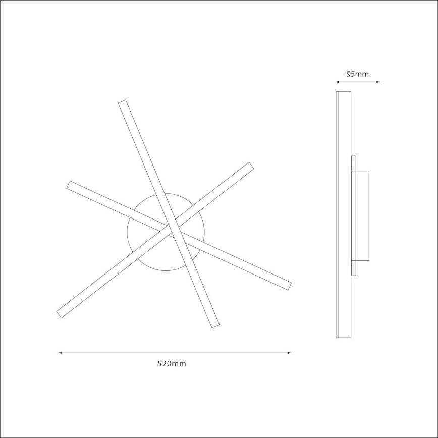 LED mennyezeti lámpatest STICK LED/12W/230V fekete