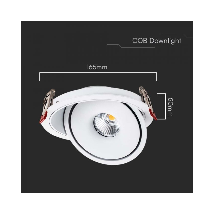 LED beépíthető spotlámpa LED/20W/230V 3000/4000/6400K átm. 16,5 cm fehér