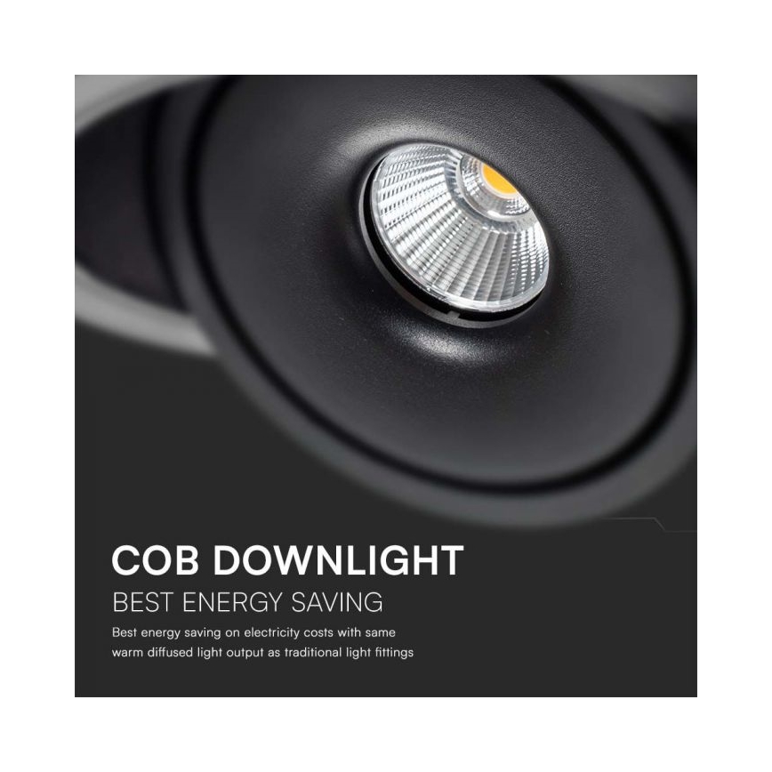 LED beépíthető spotlámpa LED/28W/230V 3000/4000/6400K átm. 20 cm fekete