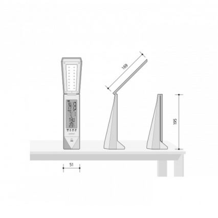 LED Multifunkciós asztali lámpa DAISY LED/1,6W/USB fehér -kék