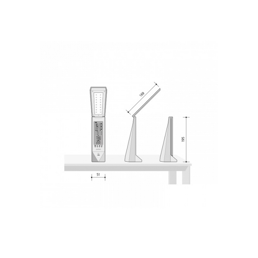 LED Multifunkciós asztali lámpa DAISY LED/1,6W/USB fehér -kék