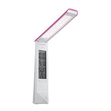 LED Multifunkciós szabályozható asztali lámpa DAISY LED/1,6W/USB fehér -rózsaszín 600 mA
