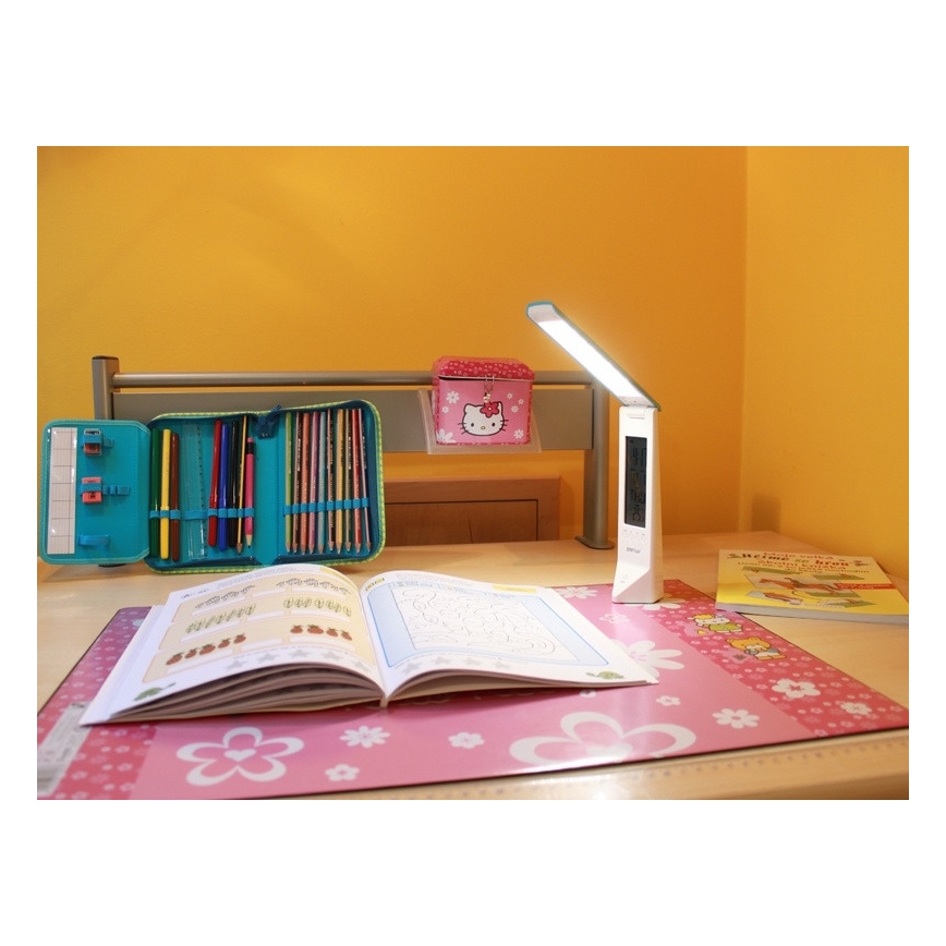 LED Multifunkciós asztali lámpa DAISY LED/1,6W/USB fehér -rózsaszín