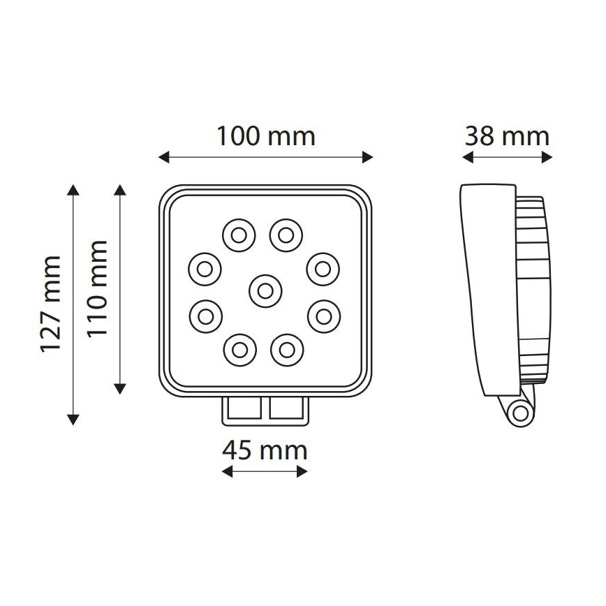 LED Munkalámpa EPISTAR LED/27W/10-30V IP67 6000K