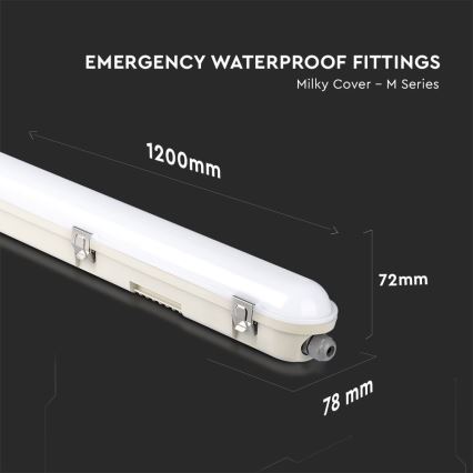 LED műszaki fénycsöves lámpa vészhelyzeti modullal EMERGENCY LED/36W/230V 4000K 120cm IP65