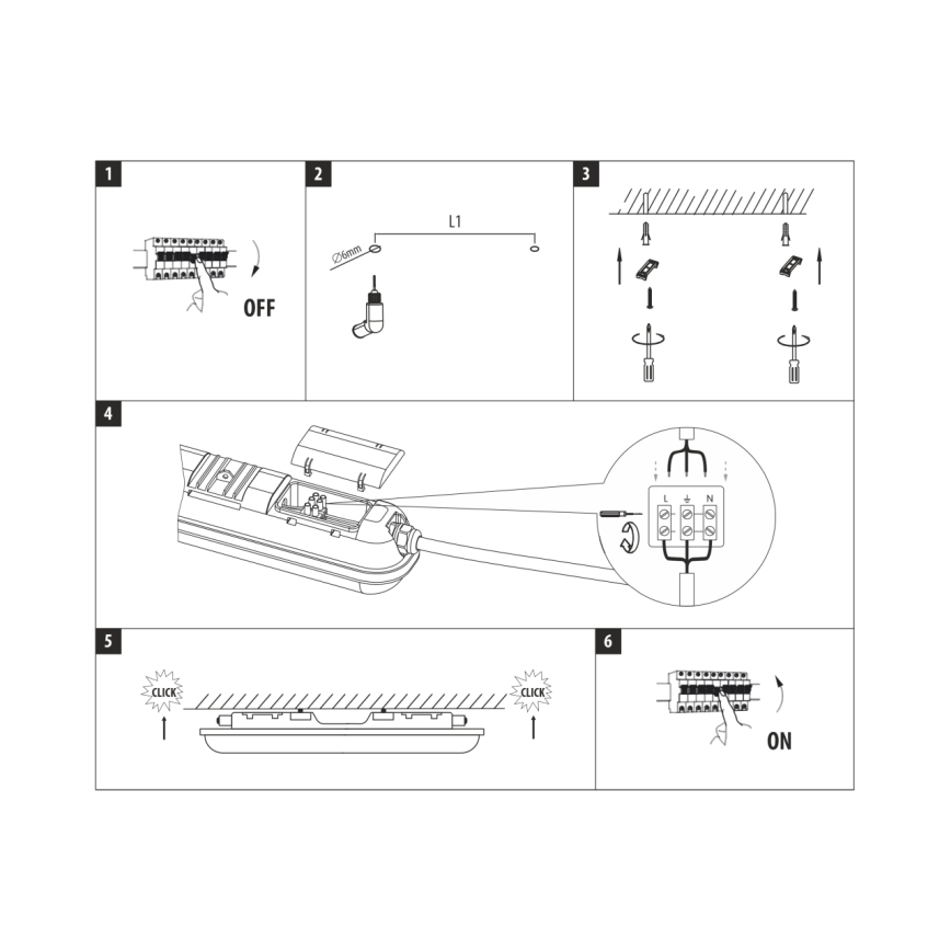 LED műszaki fénycsöves lámpatest LED/48W/230V 4200K 150 cm IP65
