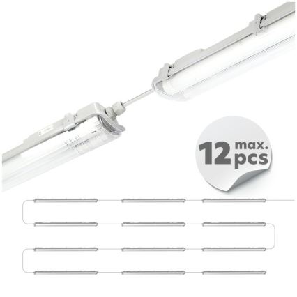 LED műszaki fénycsöves lámpatest T8 2xG13/18W/230V 5000K IP65 127 cm