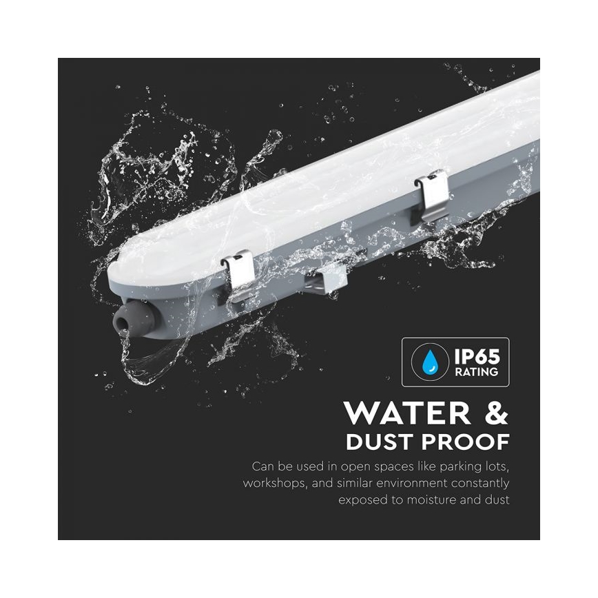 LED műszaki fénycsöves lámpatest vészvilágítási modullal LED/48W/230V 6500K IP65 2200 mAh 150 cm