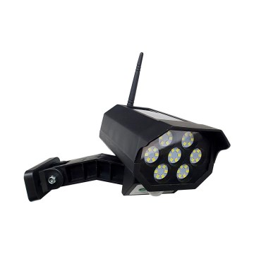 LED napelemes biztonsági kamera makett érzékelővel LED/3,7V 1200 mAh IP44 fekete + távirányító