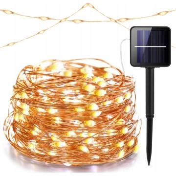 LED napelemes dekorációs fényfüzér 200xLED/1,2V 800 mAh 12 m IP44 fekete
