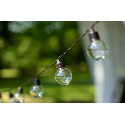 LED napelemes dekorációs fényfüzér 30xLED/8 üzemmód 500 mAh 10,6 m IP67 meleg fehér