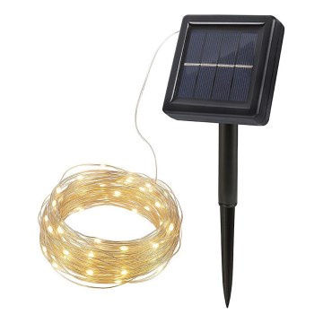 LED napelemes dekorációs fényfüzér LED/3,7V 800 mAh 22 m