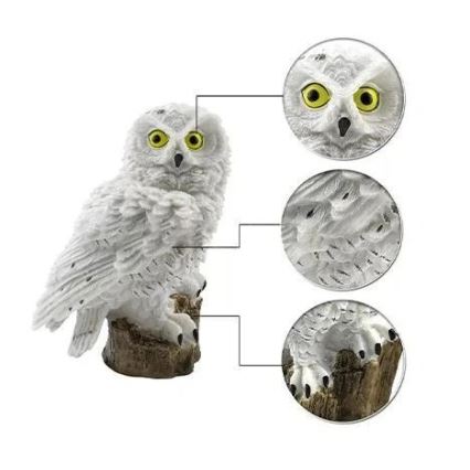 LED napelemes dekorációs lámpa szenzorral, 6xLED/1,2V, 3000K (meleg fehér), 40 cm, 600 mAh, IP44 — bagoly
