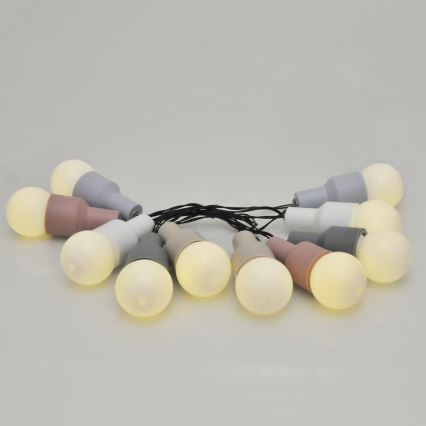 LED napelemes dekorációs lánc PASTEL 10xLED/1,2V 300 mAh 3,8 m IP44