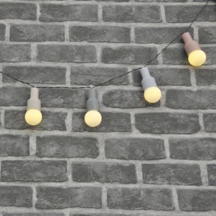 LED napelemes dekorációs lánc PASTEL 10xLED/1,2V 300 mAh 3,8 m IP44