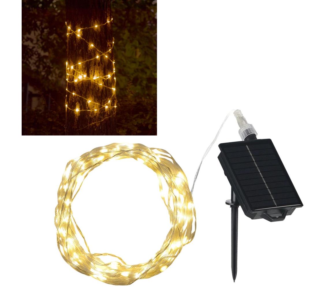 LED Napelemes dekoratív lánc LED/3,7V 1800 mAh 10 m IP44 + távirányítás 330222