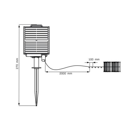 LED Napelemes dekoratív lánc LED/3,7V 1800 mAh 10 m IP44 + távirányítás