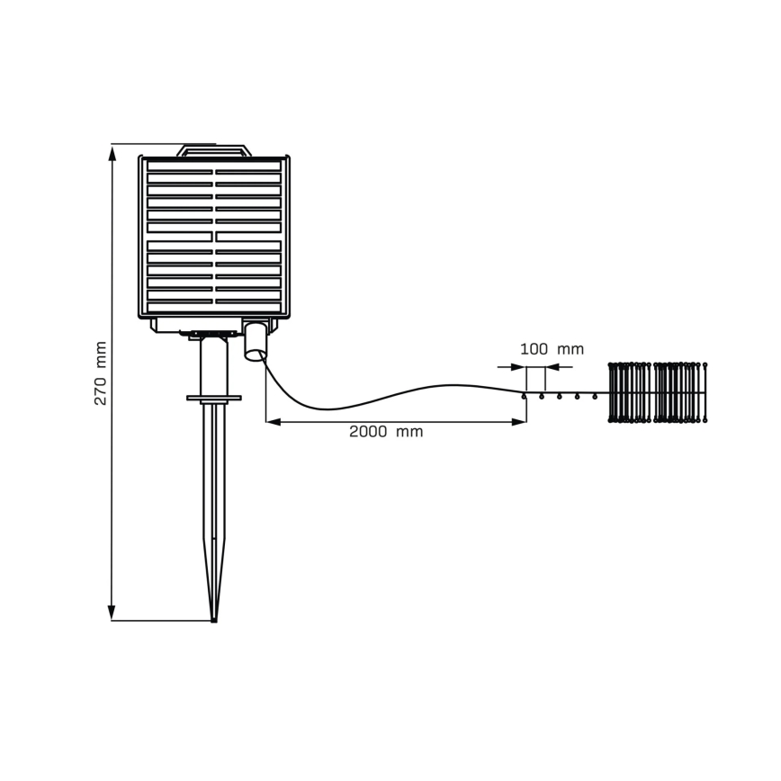 LED Napelemes dekoratív lánc LED/3,7V 1800 mAh 10 m IP44 + távirányítás