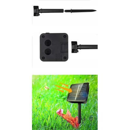 LED napelemes díszfüzér 30xLED/8 üzemmód 500 mAh 6,5 m IP67 meleg fehér