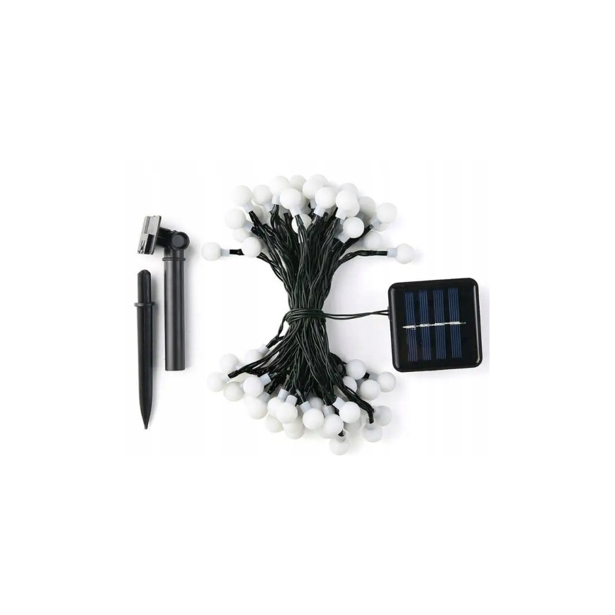 LED napelemes díszfüzér 30xLED/8 üzemmód 500 mAh 6,5 m IP67 meleg fehér