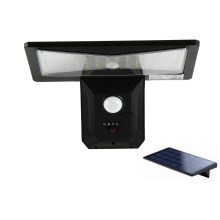 LED Napelemes érzékelős fali lámpa LED/2,6W/5,5V IP65 fekete