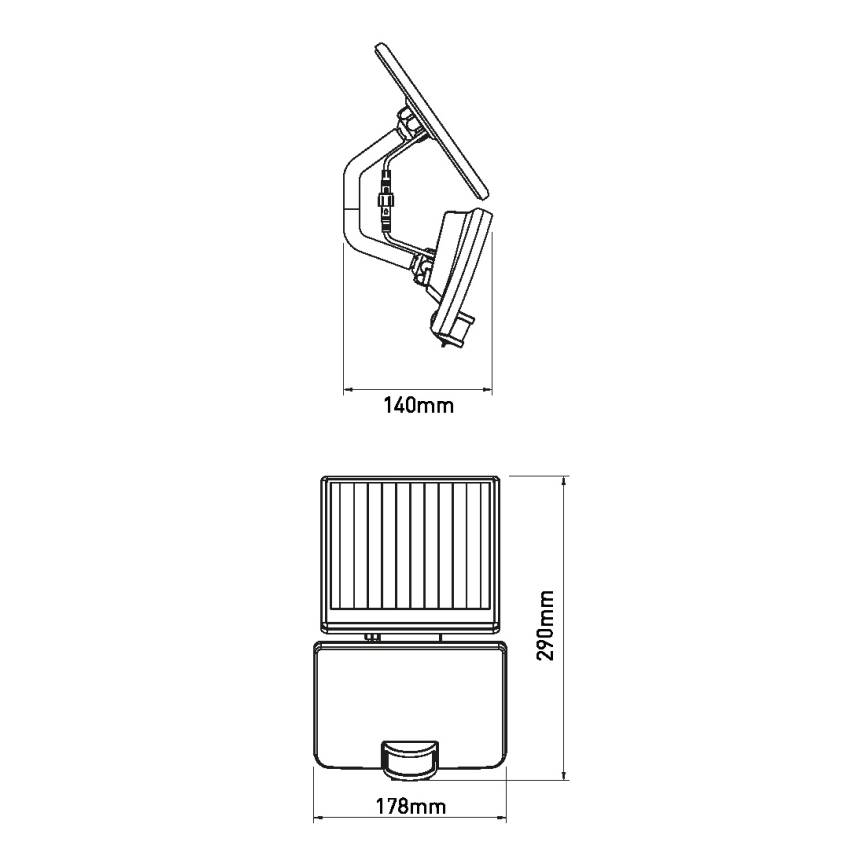 LED Napelemes érzékelős fali lámpa LED/8W/3,7V 2000 mAh IP54