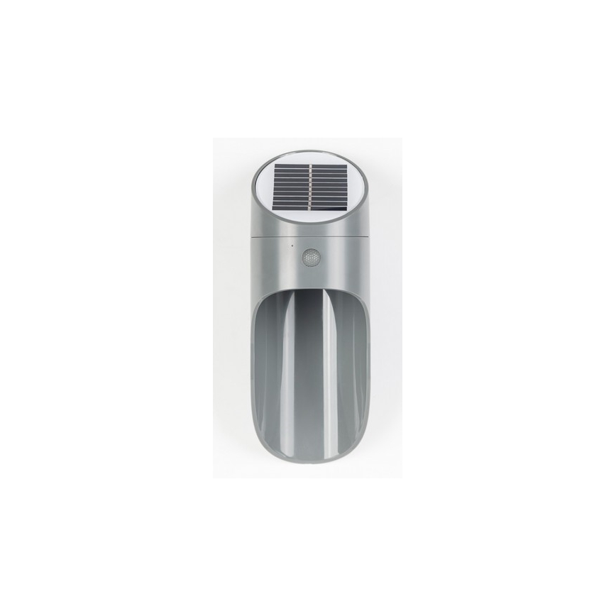 LED Napelemes érzékelős fali lámpa PALESA LED/1W/3,7V IP65 1800 mAh szürke