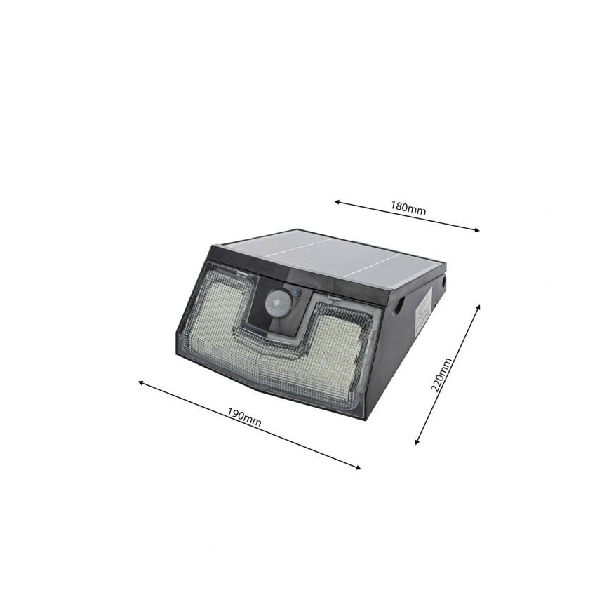 LED Napelemes fali lámpa mozgás és alkonyérzékelővel TRANSFORMER LED/7W/3,7V IP65 + távirányítás