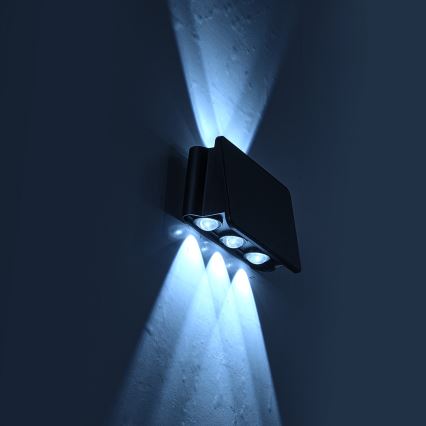 LED Napelemes fali lámpa ALF LED/4W/1200 mAh 6000K IP54 fekete