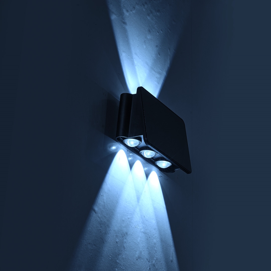 LED Napelemes fali lámpa ALF LED/4W/1200 mAh 6000K IP54 fekete