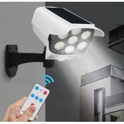 LED napelemes biztonsági kamera makett érzékelővel KAMERA LED/1W/3,7V 1200 mAh IP44 + távirányító