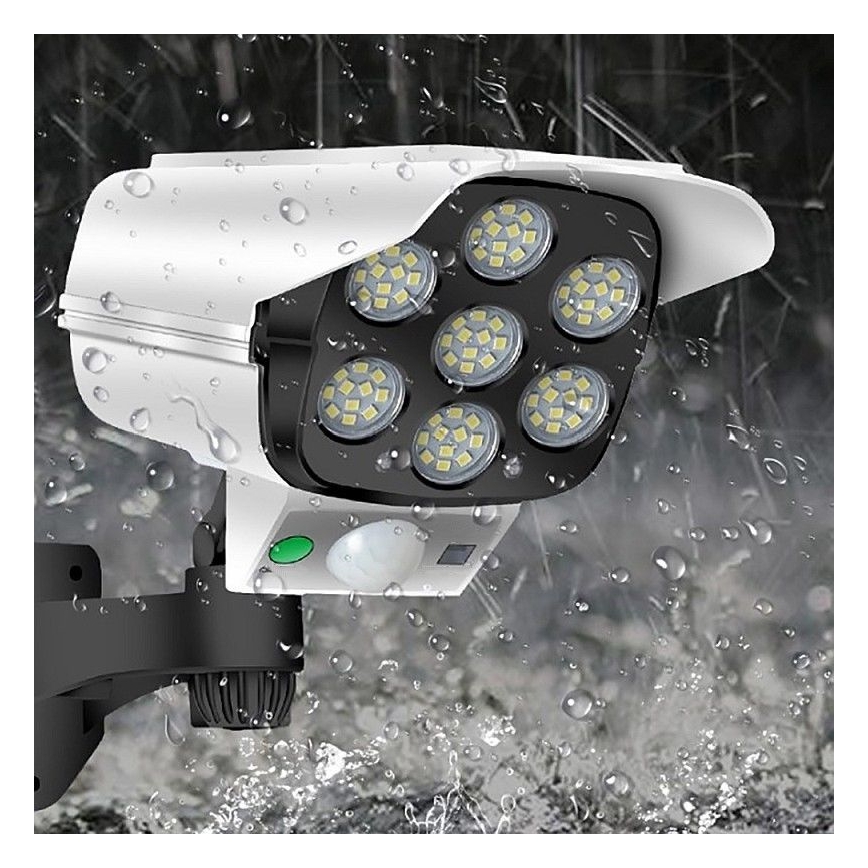LED napelemes biztonsági kamera makett érzékelővel KAMERA LED/1W/3,7V 1200 mAh IP44 + távirányító