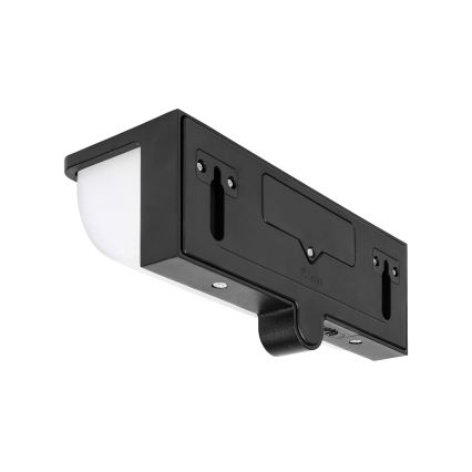 LED napelemes fali lámpa mozgás- és alkonyatérzékelővel LED/3W/3,7V IP54 1500 mAh fekete