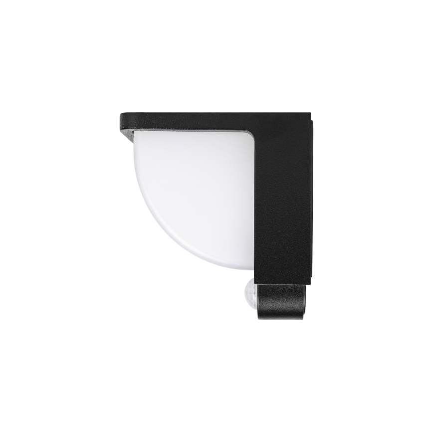 LED napelemes fali lámpa mozgás- és alkonyatérzékelővel LED/3W/3,7V IP54 1500 mAh fekete