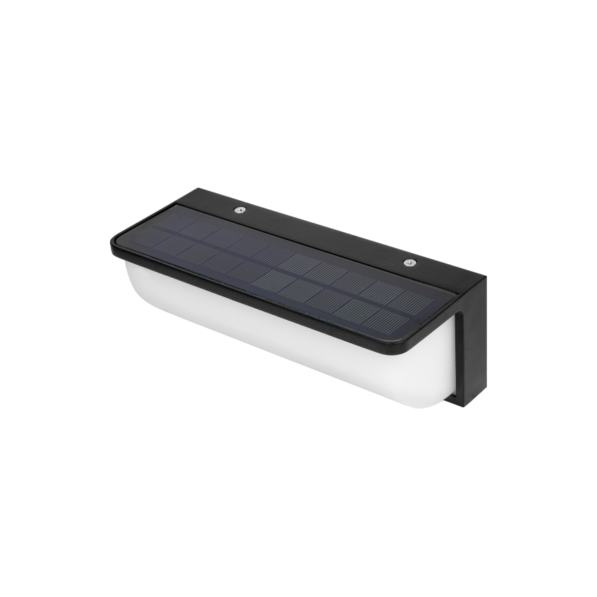 LED napelemes fali lámpa mozgás- és alkonyatérzékelővel LED/3W/3,7V IP54 1500 mAh fekete