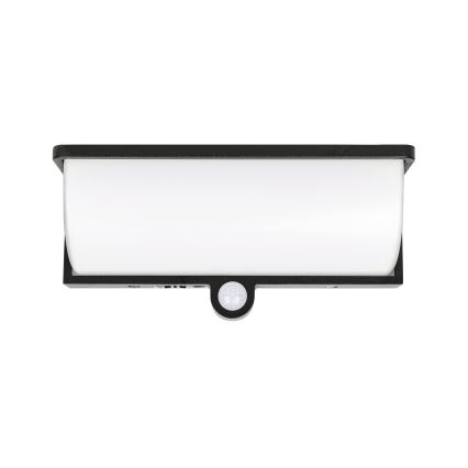 LED napelemes fali lámpa mozgás- és alkonyatérzékelővel LED/3W/3,7V IP54 1500 mAh fekete