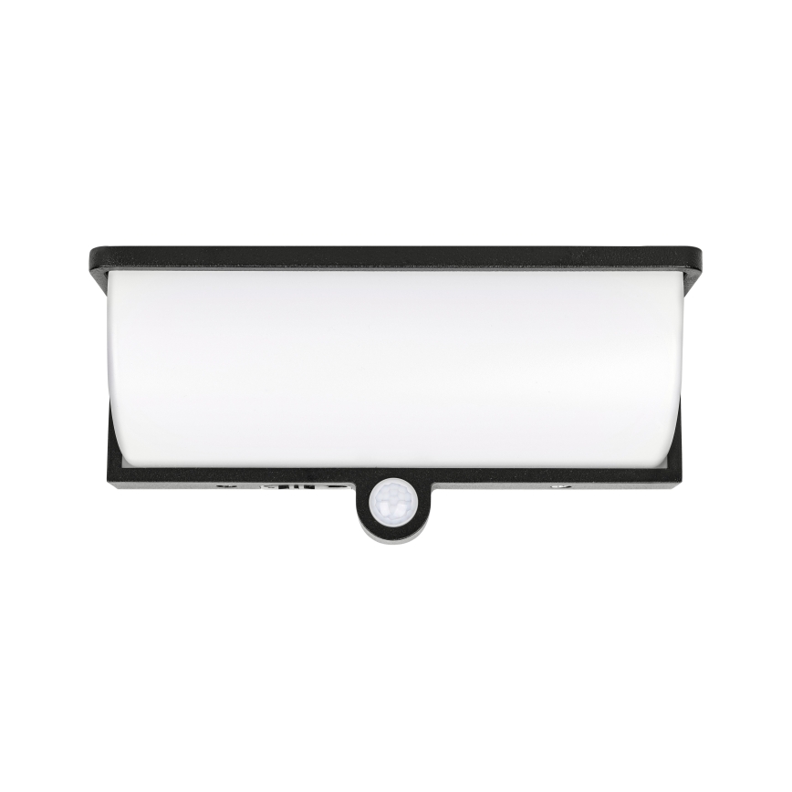 LED napelemes fali lámpa mozgás- és alkonyatérzékelővel LED/3W/3,7V IP54 1500 mAh fekete