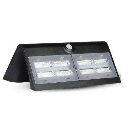 LED Napelemes fali lámpa érzékelővel LED/7W/3,7V 4000K IP65 fekete