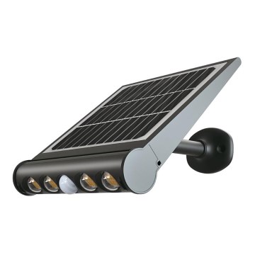 LED napelemes fali lámpa érzékelővel LED/8W/3,7V IP65 4000K 4000 mAh